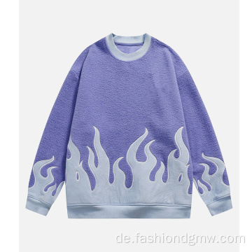 Damen Hoodies Sweatshirts Patch Fabric Fire Muster